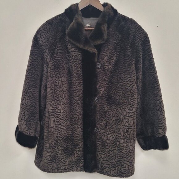 VTG Sportowne Womens Afghan Penny Lane Fur Coat Size 8 Mob Wife Indie Sleaze - Picture 1 of 14